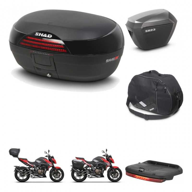 SHAD Maletas laterales + baul trasero accesorios herraje 3p montaje SH46 SH 46 NEW MODEL SH23 ALU KIT-268064