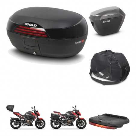 SHAD Maletas laterales + baul trasero accesorios herraje 3p montaje SH46 SH 46 NEW MODEL SH23 ALU KIT-268064