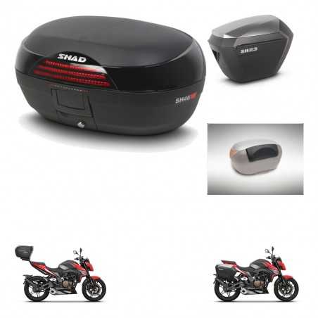 SHAD Side cases + rear trunk + passenger backrest + 3p hardware + mounting hardware SH46 SH 46 NEW MODEL SH23 ALU KIT-268073