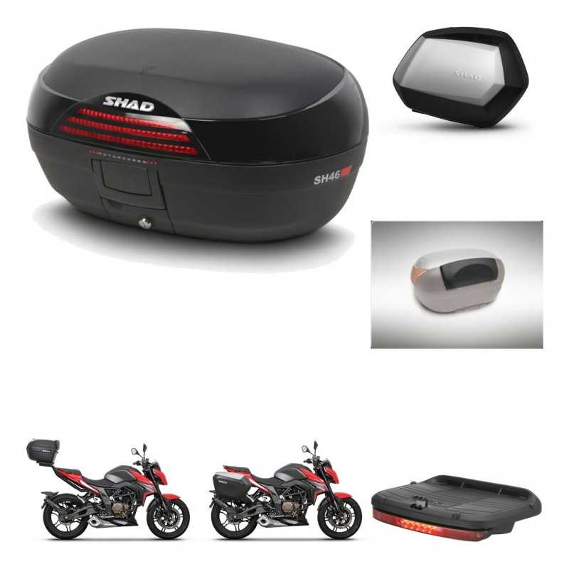 SHAD Maletas laterales + baul trasero accesorios herraje 3p montaje SH46 SH 46 NEW MODEL SC SH35 PREMIUM KIT-268081