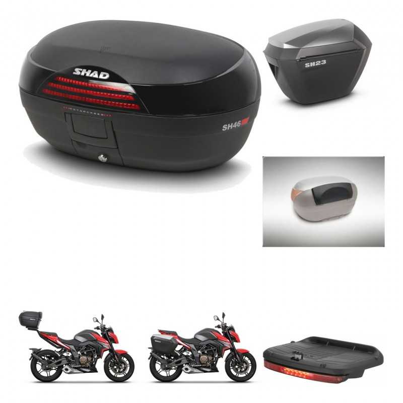 SHAD Maletas laterales + baul trasero accesorios herraje 3p montaje SH46 SH 46 NEW MODEL SH23 ALU KIT-268082