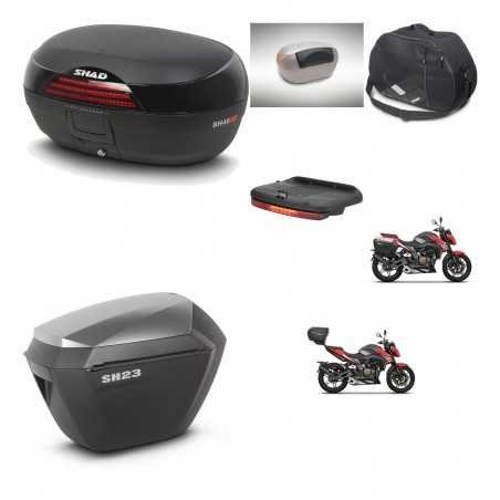 SHAD Maletas laterales + baul trasero accesorios herraje 3p montaje SH46 SH 46 NEW MODEL SH23 ALU KIT-268100