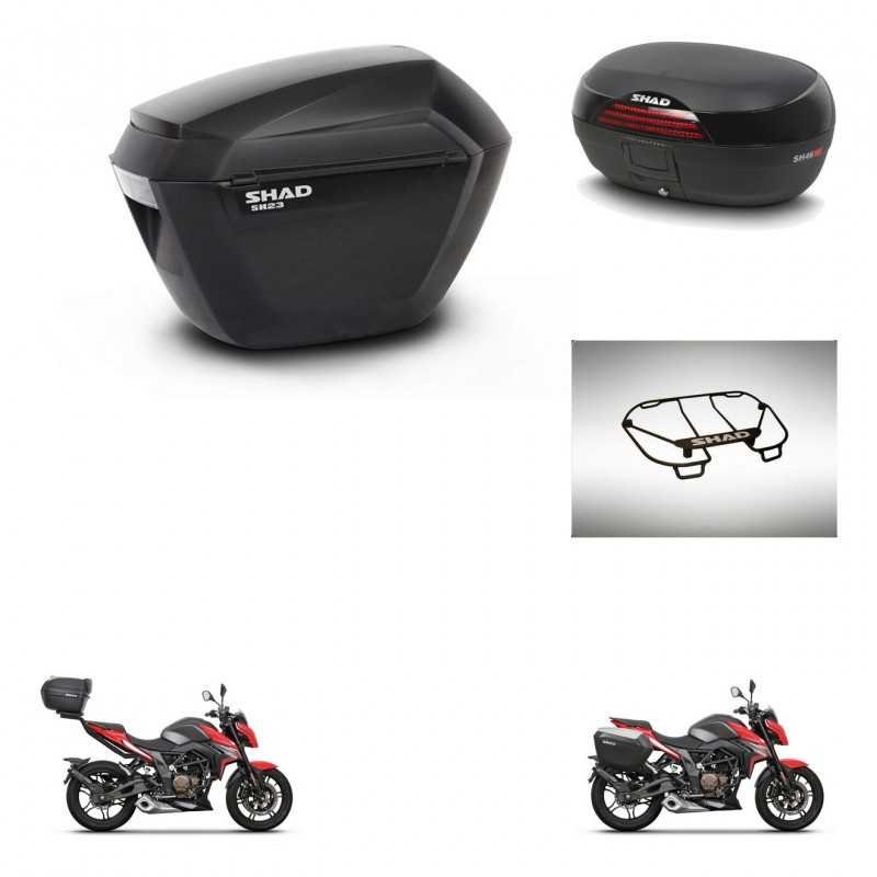 SHAD Rear trunk + side cases + upper rack rack + 3p hardware + mounting hardware SH23 SH46 SH 46 NEW MODEL KIT-268103
