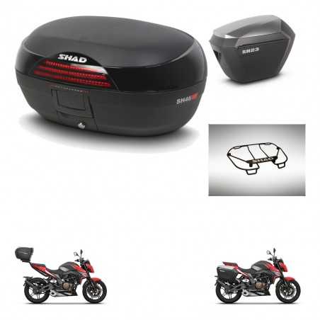 SHAD Side cases + rear trunk + upper rack rack + 3p hardware + mounting hardware SH46 SH 46 NEW MODEL SH23 ALU KIT-268109