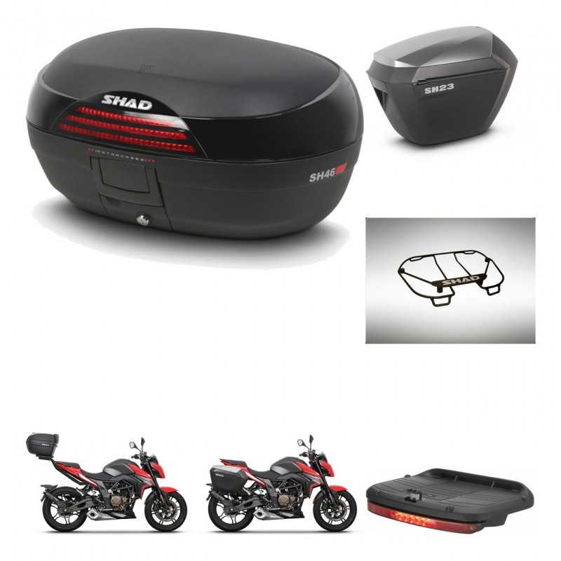 SHAD Side cases + rear trunk + accessories + 3p hardware + mounting hardware SH46 SH 46 NEW MODEL SH23 ALU KIT-268118