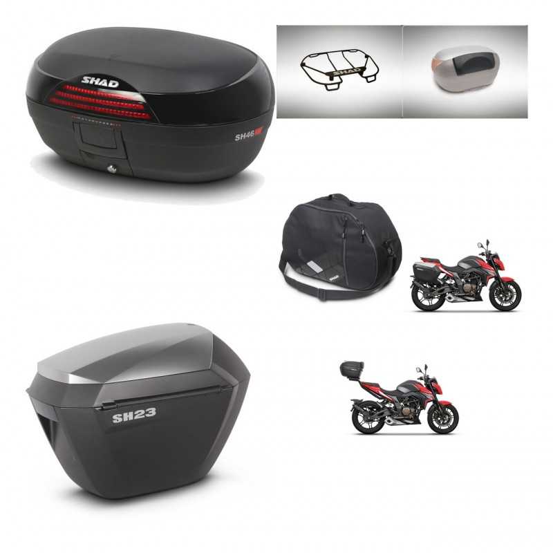 SHAD Maletas laterales + baul trasero accesorios herraje 3p montaje SH46 SH 46 NEW MODEL SH23 ALU KIT-268163