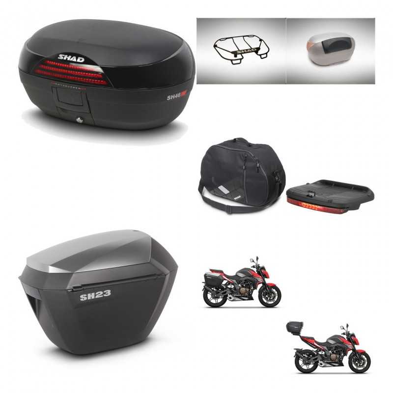 SHAD Side cases + rear trunk + accessories + 3p hardware + mounting hardware SH46 SH 46 NEW MODEL SH23 ALU KIT-268172