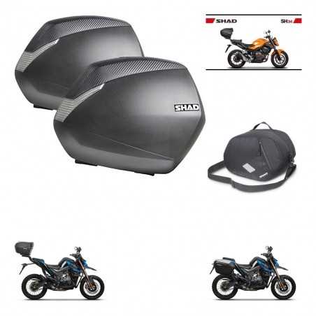 SHAD Rear trunk + side cases + internal bag + 3p hardware + mounting hardware SH36 SH 36 SH34 CARBON LOOK KIT-268569