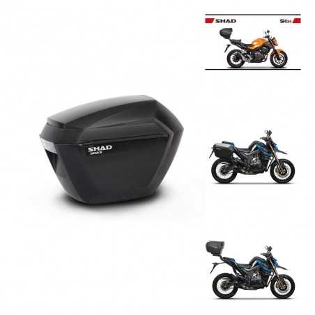 SHAD Baul trasero + maletas laterales herraje 3p montaje SH23 SH34 CARBON LOOK KIT-268571