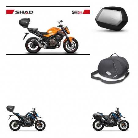 SHAD Maletas laterales + baul trasero bolsa interna herraje 3p montaje SH34 CARBON LOOK SC SH35 PREMIUM KIT-268575