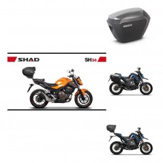 SHAD Maletas laterales + baul trasero herraje 3p montaje SH34 CARBON LOOK SH23 ALU KIT-268577