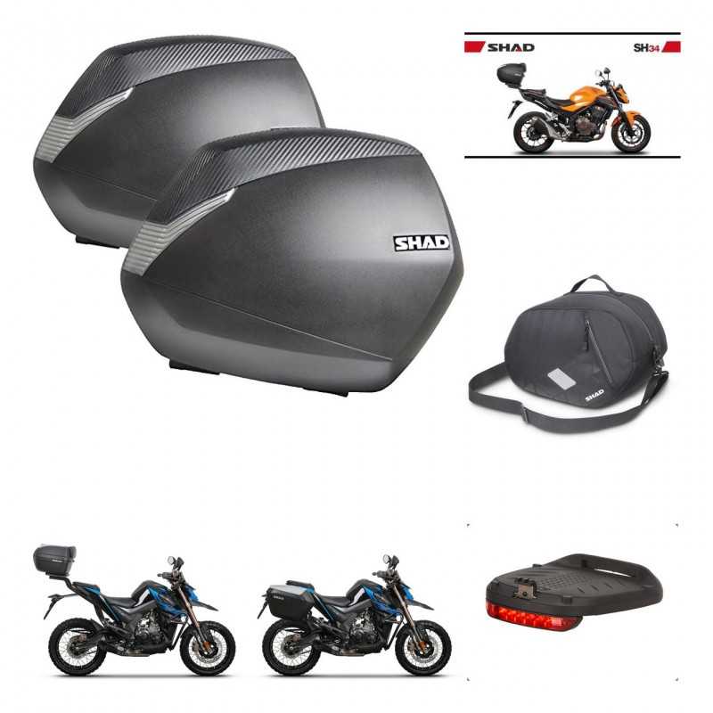 SHAD Baul trasero + maletas laterales accesorios herraje 3p montaje SH36 SH 36 SH34 CARBON LOOK KIT-268578
