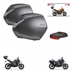 SHAD Baul trasero + maletas laterales luz de freno herraje 3p montaje SH36 SH 36 SH34 CARBON LOOK KIT-268579