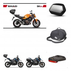 SHAD Maletas laterales + baul trasero accesorios herraje 3p montaje SH34 CARBON LOOK SC SH35 PREMIUM KIT-268584