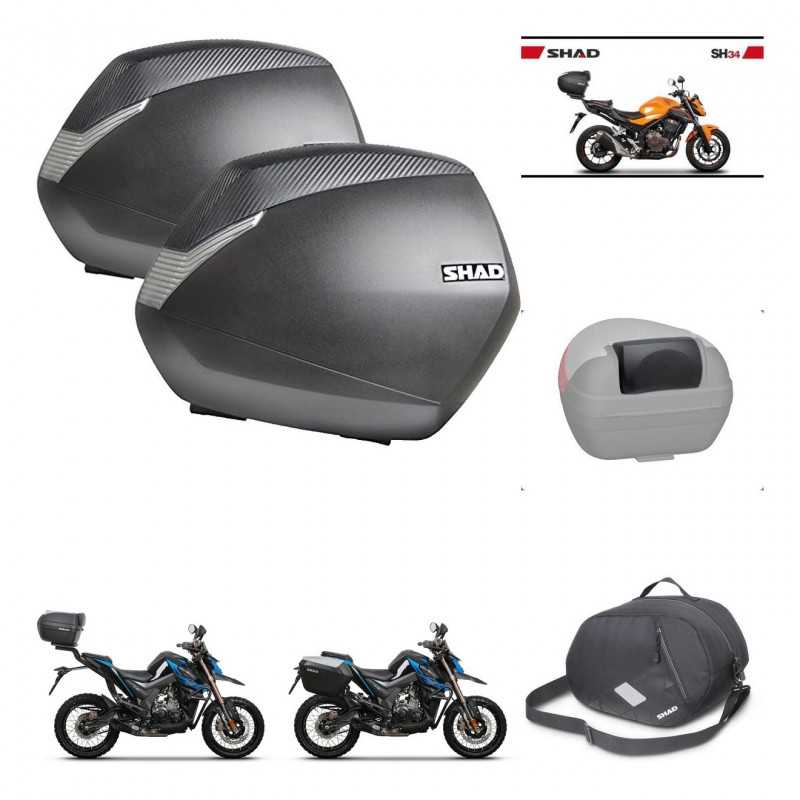 SHAD Baul trasero + maletas laterales accesorios herraje 3p montaje SH36 SH 36 SH34 CARBON LOOK KIT-268587