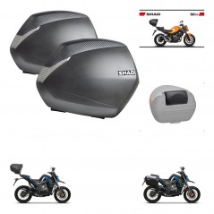SHAD Rear trunk + side cases + passenger backrest + 3p hardware + mounting hardware SH36 SH 36 SH34 CARBON LOOK KIT-268588