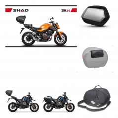 SHAD Maletas laterales + baul trasero accesorios herraje 3p montaje SH34 CARBON LOOK SC SH35 PREMIUM KIT-268593