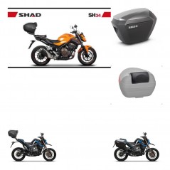 SHAD Side cases + rear trunk + passenger backrest + 3p hardware + mounting hardware SH34 CARBON LOOK SH23 ALU KIT-268595