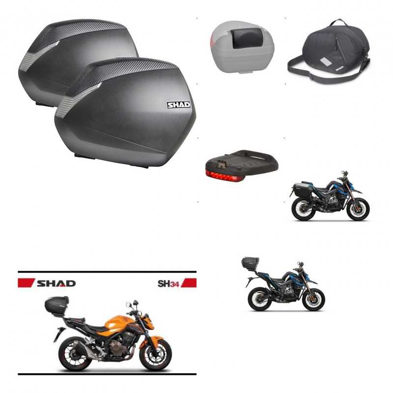 SHAD Baul trasero + maletas laterales accesorios herraje 3p montaje SH36 SH 36 SH34 CARBON LOOK KIT-268596