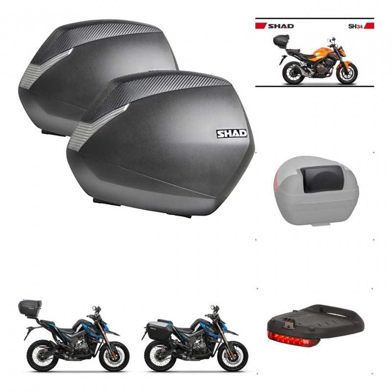 SHAD Baul trasero + maletas laterales accesorios herraje 3p montaje SH36 SH 36 SH34 CARBON LOOK KIT-268597