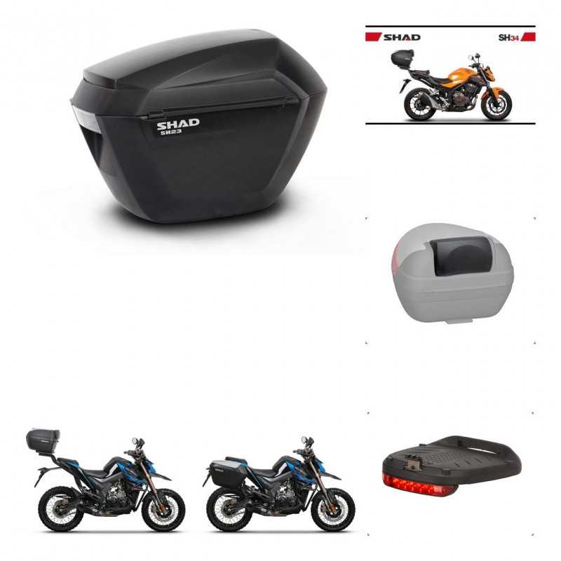 SHAD Baul trasero + maletas laterales accesorios herraje 3p montaje SH23 SH34 CARBON LOOK KIT-268598