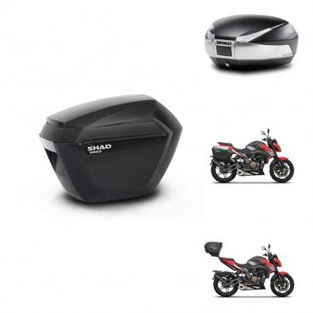 SHAD Baul trasero + maletas laterales herraje 3p montaje SH23 SH48 TITANIUM PREMIUM KIT-270767