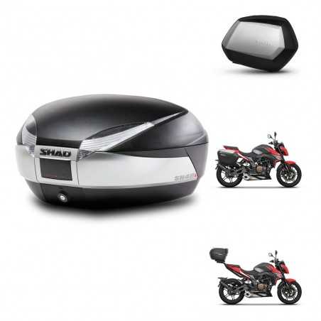 SHAD Maletas laterales + baul trasero herraje 3p montaje SH48 TITANIUM PREMIUM SC SH35 KIT-270772