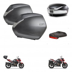 SHAD Baul trasero + maletas laterales luz de freno herraje 3p montaje SH36 SH 36 SH48 TITANIUM PREMIUM KIT-270775