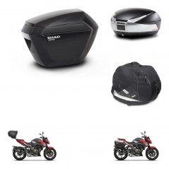 SHAD Rear trunk + side cases + internal bag + 3p hardware + mounting hardware SH23 SH48 TITANIUM PREMIUM KIT-270785