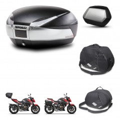 SHAD Maletas laterales + baul trasero accesorios herraje 3p montaje SH48 TITANIUM PREMIUM SC SH35 KIT-270789