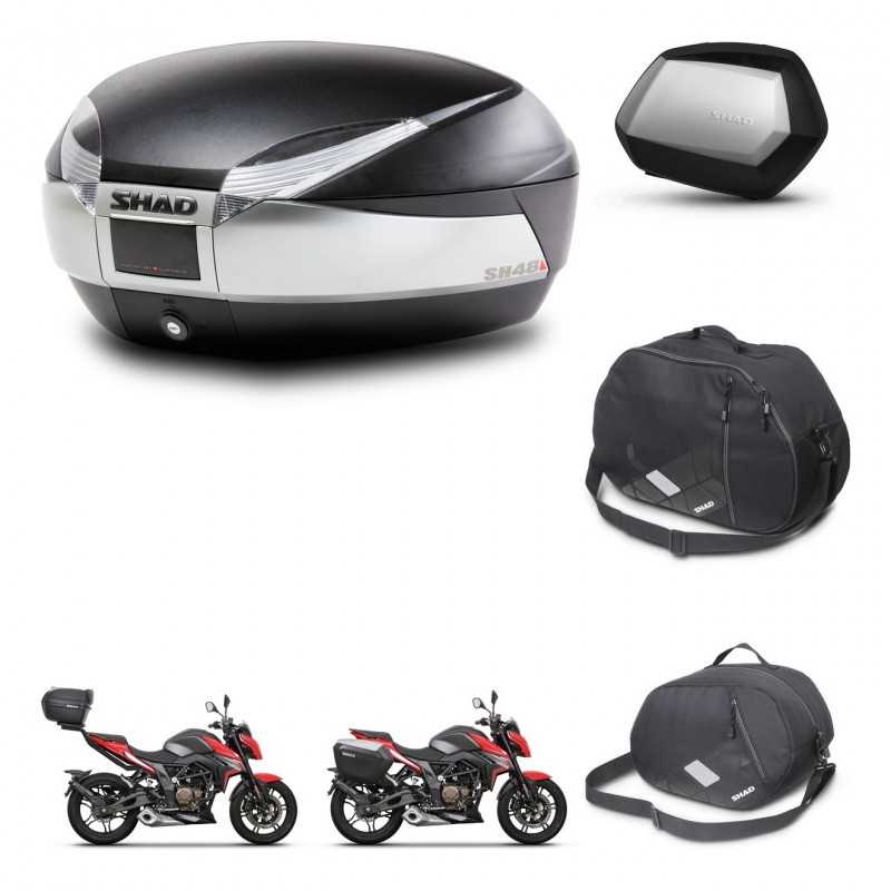 SHAD Side cases + rear trunk + accessories + 3p hardware + mounting hardware SH48 TITANIUM PREMIUM SC SH35 PREMIUM KIT-270789