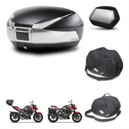 SHAD Maletas laterales + baul trasero accesorios herraje 3p montaje SH48 TITANIUM PREMIUM SC SH35 KIT-270789