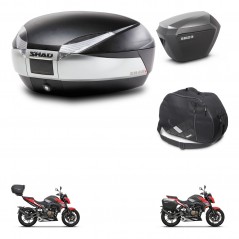 SHAD Side cases + rear trunk + inner bag + 3p hardware + mounting hardware SH48 TITANIUM PREMIUM SH23 ALU KIT-270791