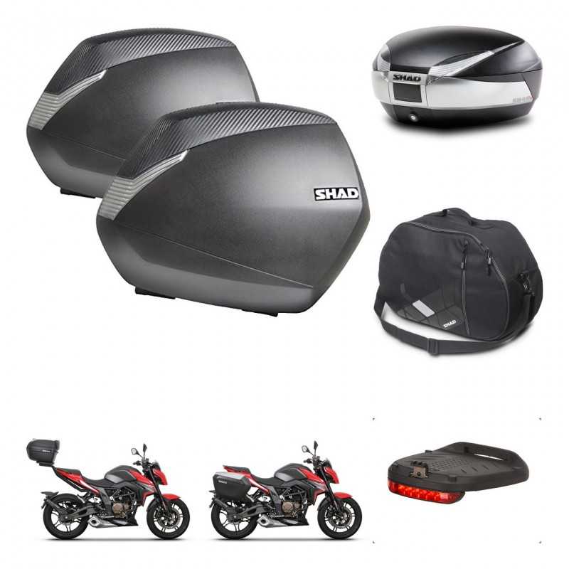 SHAD Baul trasero + maletas laterales accesorios herraje 3p montaje SH36 SH 36 SH48 TITANIUM PREMIUM KIT-270793