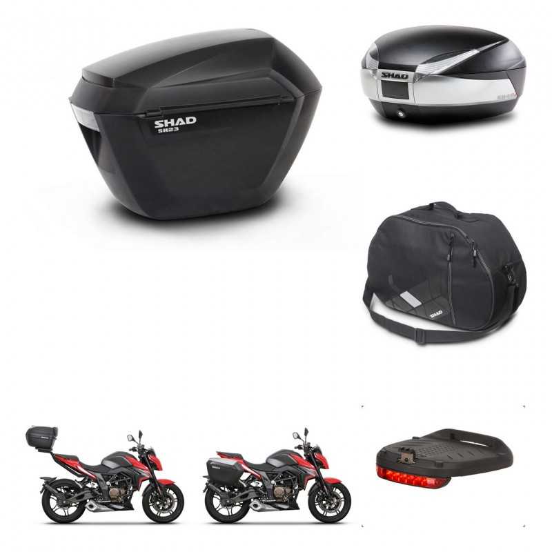SHAD Rear trunk + side cases + accessories + 3p hardware + mounting hardware SH23 SH48 TITANIUM PREMIUM KIT-270794