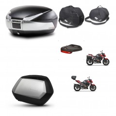 SHAD Maletas laterales + baul trasero accesorios herraje 3p montaje SH48 TITANIUM PREMIUM SC SH35 KIT-270798