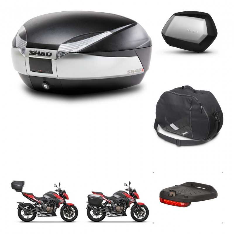 SHAD Side cases + rear trunk + accessories + 3p hardware + mounting hardware SH48 TITANIUM PREMIUM SC SH35 PREMIUM KIT-270799