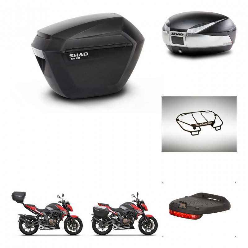 SHAD Baul trasero + maletas laterales accesorios herraje 3p montaje SH23 SH48 TITANIUM PREMIUM KIT-270812