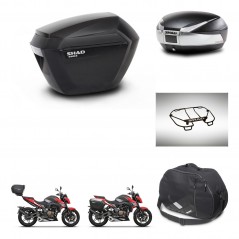 SHAD Rear trunk + side cases + accessories + 3p hardware + mounting hardware SH23 SH48 TITANIUM PREMIUM KIT-270821