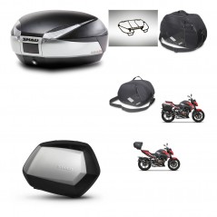 SHAD Maletas laterales + baul trasero accesorios herraje 3p montaje SH48 TITANIUM PREMIUM SC SH35 KIT-270825