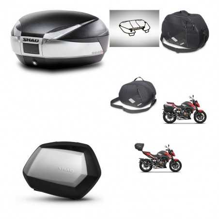 SHAD Maletas laterales + baul trasero accesorios herraje 3p montaje SH48 TITANIUM PREMIUM SC SH35 KIT-270825