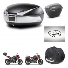 SHAD Side cases + rear trunk + accessories + 3p hardware + mounting hardware SH48 TITANIUM PREMIUM SH23 ALU KIT-270827