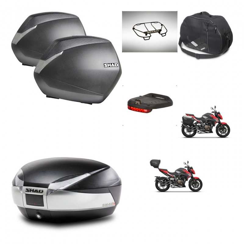 SHAD Rear trunk + side cases + accessories + 3p hardware + mounting hardware SH36 SH 36 SH48 TITANIUM PREMIUM KIT-270829