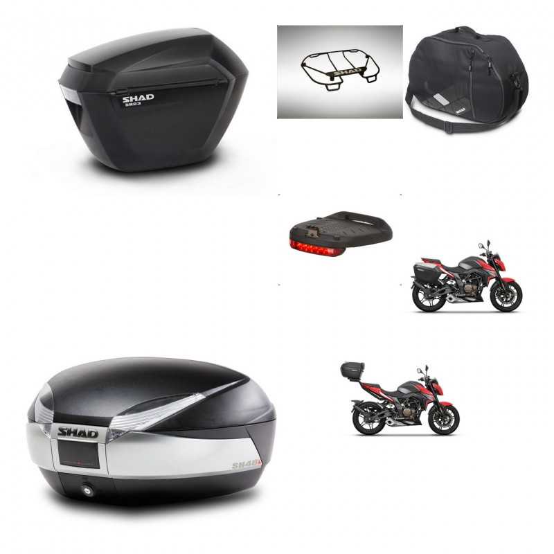 SHAD Baul trasero + maletas laterales accesorios herraje 3p montaje SH23 SH48 TITANIUM PREMIUM KIT-270830