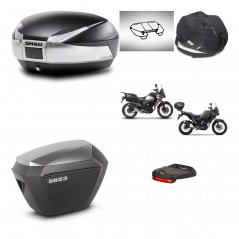 SHAD Side cases + rear trunk + accessories + 3p hardware + mounting hardware SH48 TITANIUM PREMIUM SH23 ALU KIT-270908