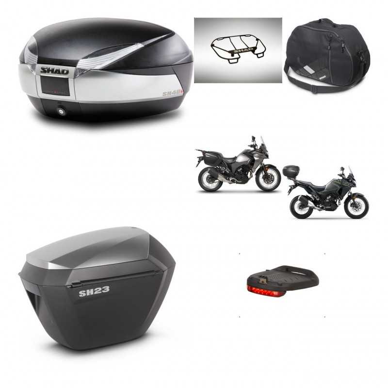 SHAD Maletas laterales + baul trasero accesorios herraje 3p montaje SH48 TITANIUM PREMIUM SH23 ALU KIT-270908