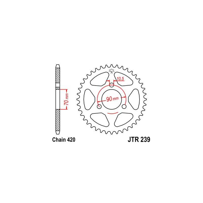 JT SPROCKETS Corona 239 steel 43 dientes R23943