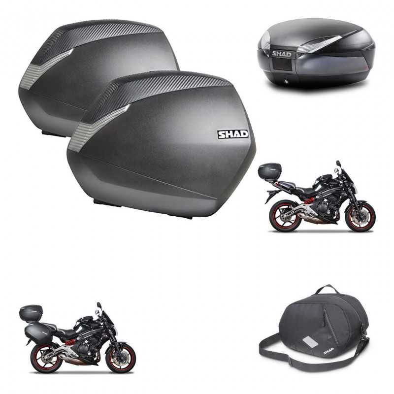 SHAD Baul trasero + maletas laterales herraje montaje bolsa interna 3p SH36 SH 36 SH48 DARK GREY PREMIUM KIT-271503