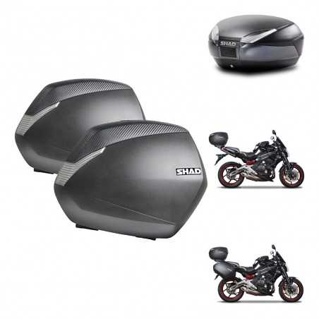SHAD Baul trasero + maletas laterales herraje montaje 3p SH36 SH 36 SH48 DARK GREY PREMIUM KIT-271504