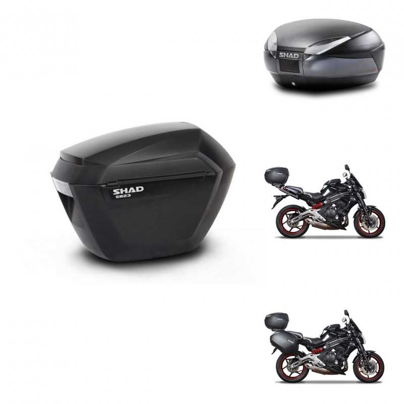 SHAD Rear trunk + side cases + mounting hardware + 3p hardware SH23 SH48 DARK GREY PREMIUM KIT-271505